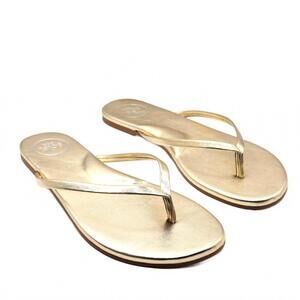 NEW SOLEI SEA women's copa classic flip flop sandals in metallic gold